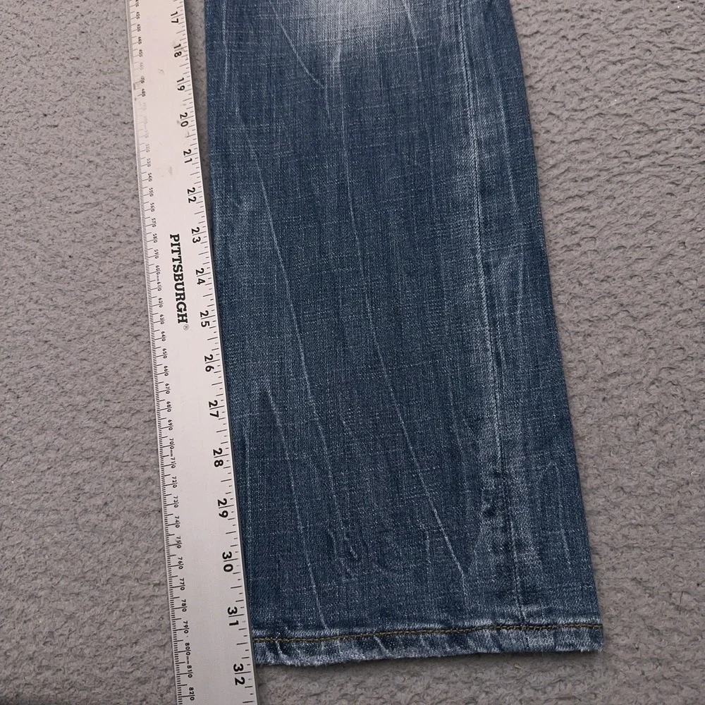 American Eagle Jeans Men's 33x32 Slim Straight Medium Wash‎ Faded Whiskered